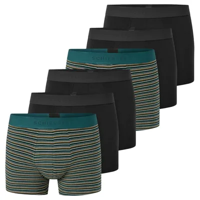 Produktbild von Schiesser 6er Pack 95/5 Baumwolle Retro Short / Pant Sportlicher Logo-Webgummibund, Bequeme Beinausschnitte und ohne störende Nähte, Elastische Single-Jersey-Qualität