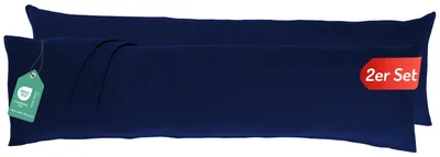 Produktbild von Kissenbezug für Seitenschläfer 40 x 145 cm (2er-Set) - Kissenbezug mit Reißverschluss, 100 % Baumwolle, -, atmungsaktiv, Kissenbezug für Seitenschläferkissen