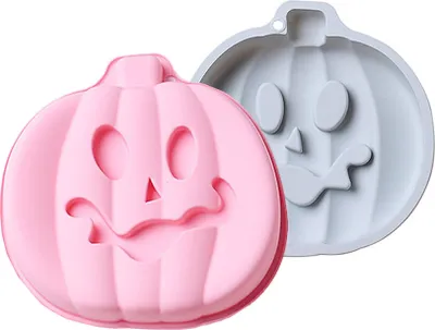 Obrázok produktu pre 2 kusy silikónových foriem na pečenie halloweenskej tekvice, veľké formy na vianočný koláč z tekvice