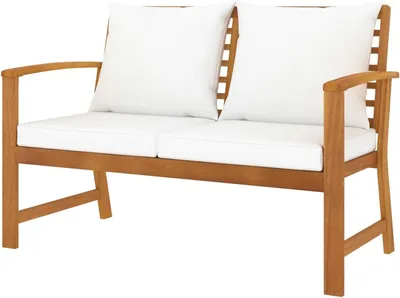 Image de Banc de jardin - Mobilier de jardin - Banc d'extérieur - Banc en bois - Banc en bois d'acacia - Bois d'acacia massif