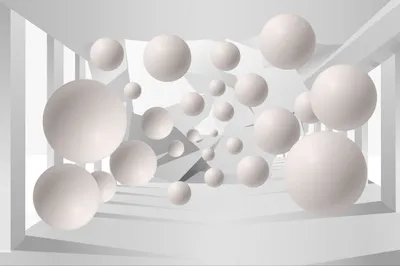 Produktbild von Muralo Fototapete 3D Effekt 254 (B) x 184 (H) cm Vlies Wand Tapete Kugeln Abstraktion 3D Optik Wohnzimmer Schlafzimmer moderne Wandbild