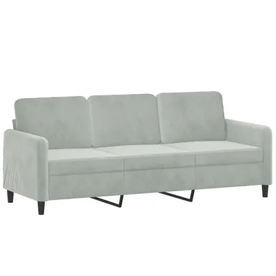 Produktbild von vidaXL 3-Sitzer-Sofa Hellgrau 180 cm Samt