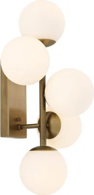 Produktbild von Casa Padrino Luxus Wandleuchte Antik Messingfarben / Weiß 27 x 24 x H. 50 cm - Wohnzimmer Wandlampe