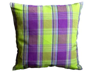 Produktbild von Kissenhülle mit Reißverschluss 40x40 cm grün lila Deko-Kissen kariert Karo