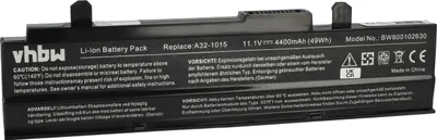 Produktbild von vhbw Akku Ersatz für Asus A32-1015, PL32-1015, AL31-1015, A31-1015 für Notebook (4400 mAh, 11,1 V, Li-Ion)