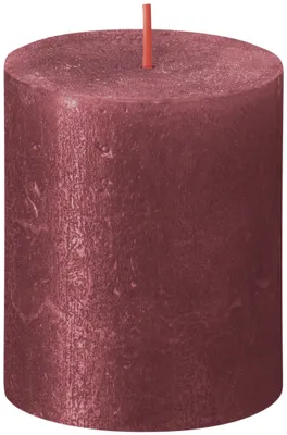 Produktbild von Bolsius Stumpenkerze Rustik Shimmer Rot 8 cm