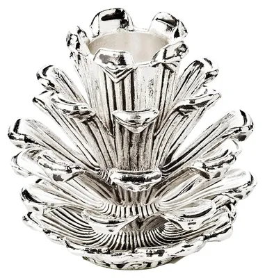 Kandelaar Zapfen für Stabkerze, 6 cm, Aluminium, poliert, silber