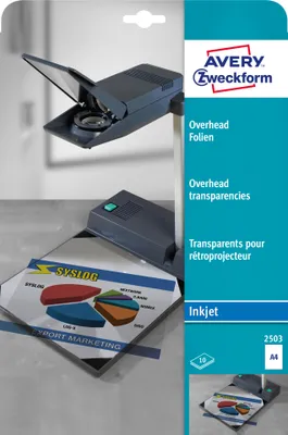 Produktbild von Avery Zweckform 2503, Overhead-Folien, A4, einseitig beschichtet, 10 Bogen