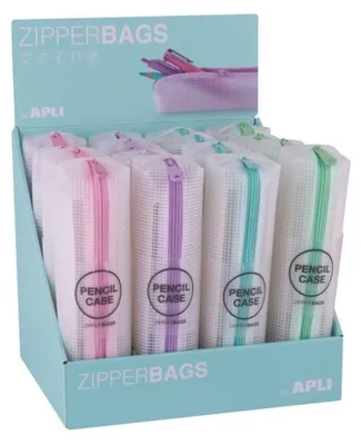 Produktbild von APLI Kids Federmäppchen zipperbag Stifte transparent Pastell robust PVC