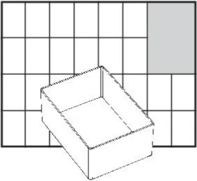 Produktbild von raaco Einteilungsset 4tlg. transparent Breite 79 x Tiefe 109 x Höhe 47mm für Art. -Nr.871325-871332 - 136471