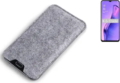Produktbild von K-S-Trade Filz Handyhülle kompatibel mit Oppo A31 Schutzhülle Filztasche Filz Tasche Case Sleeve Handy Hülle Filzhülle grau