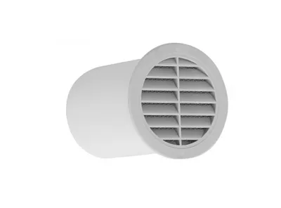 Produktbild von UPMANN Mauerlüfter DN 100 mit Lüftunggitter, Länge 150 mm, weiss - 66624