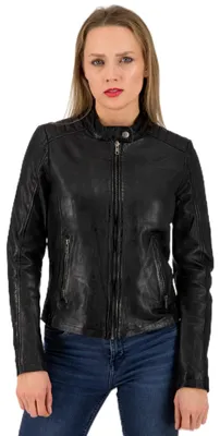 Produktbild von URBAN 5884 Damen Lederjacke, GIGI, Weich und eng Anliegend, Handgearbeitet, Schw