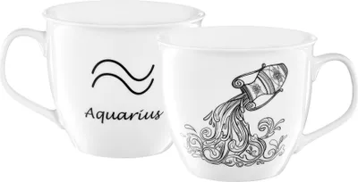 Zdjęcie produktu dla Kubek porcelanowy Ambition Zodiac 550 ml Wodnik