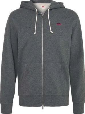 Produktbild von Graues Herren-Sweatshirt mit Kapuze und Reißverschluss für Komfort