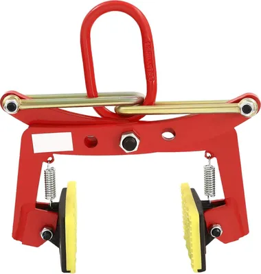 Image de Pince à pierres - Pince de levage pour dalles - Charge maximale 330 kg - Réglable - Acier au carbone - Revêtement antidérapant en caoutchoucPolyuréthane- Pour marbre/granit - Rouge/jaune