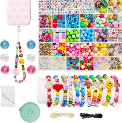 Immagine prodotto di Kit per creare gioielli con perline, ideale per braccialetti di amicizia e progetti creativi