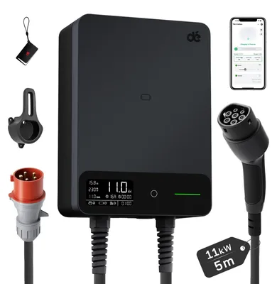 Zdjęcie produktu dla Stacja ładowania Wallbox 11 kW - 3-fazowa, Typ 2 - Regulowana - Czarna - Do samochodów elektrycznych