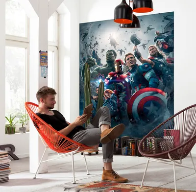 Produktbild von Papier Fototapete - Avengers Age of Ultron Movie Poster - Größe 184 x 254 cm
