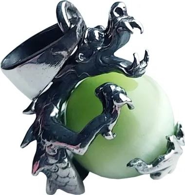 Produktbild von Damen Anhänger Drache mit grünem Katzenauge aus 925 er Sterling-Silber