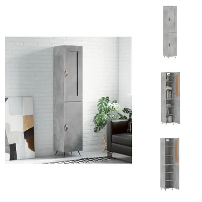 Produktbild von vidaXL Highboard Betongrau 34,5x34x180 cm Holzwerkstoff -  Sideboards