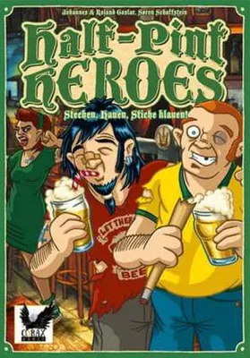 Produktbild von Half-Pint Heroes Kartenspiel mit Wettchip-Mechanik und Keilerei-Regel für 2-7 Spieler ab 9 Jahren