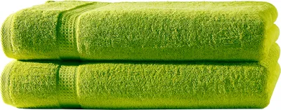Produktbild von 2er Set Frottee Badetücher Elegance 100x150 cm 100% Baumwolle 500 gsm Badetuch apfelgrün