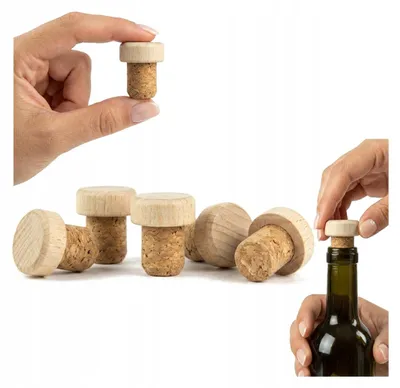 Image de Bouchons en liège naturel pour bouteilles, bouchons universels, lot de 10