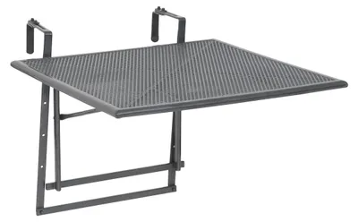 Productafbeelding van Balkontafel hangend - Inklapbaar - Ijzergrijs - 70 x 47-79 x 88 cm - Voor balkonleuning