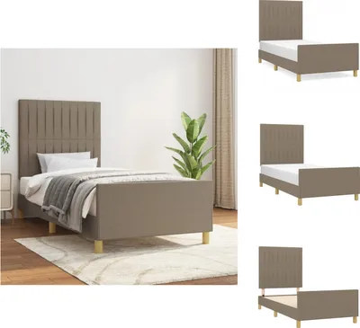 Produktbild von vidaXL Bettgestell mit Kopfteil Taupe 90x200 cm Stoff -  Betten & Bettgestelle