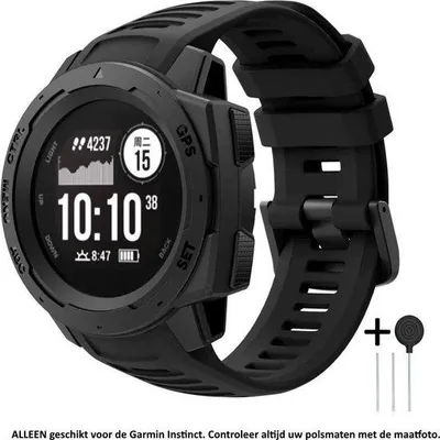 Produktbild von Silikon-Sportarmband für Garmin-Instinkt-Modelle, schwarz