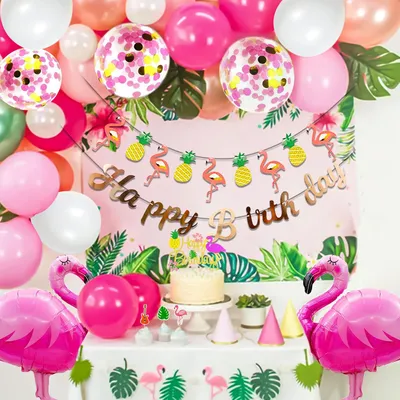 Produktbild von Flamingo Ballonset für Geburtstagsfeier und Dekoration