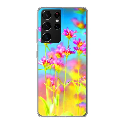 Produktbild von MuchoWow® Handyhülle Schutzhülle Hülle für Samsung Galaxy S21 Ultra Blumen - Kunst - Psychedelisch Silikon Softcase Handy Hülle - Mobiltelefon