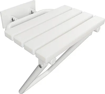 Produktbild von BELP Duschklappsitz Edelstahl Kunststoff Weiß mit Abdeckung 440x460x450 mm, 200 kg Traglast für Bad & WC >> zum Bohren