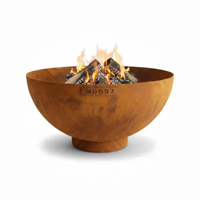 Immagine prodotto di MOODZ Braciere Dome – Braciere di alta qualità da 100 cm in acciaio Corten da 4 mm – Robusto braciere da giardino per esterni – Resistente alle intemperie