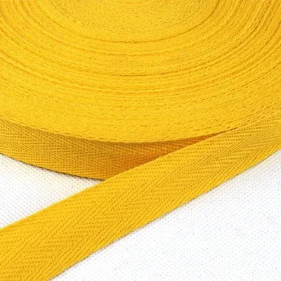Produktbild von Kleidervliesband - 10 m x 10 mm - Webband - Twillband - Geel - Naadband - Kleidervliesband für Nähen - Selbstfertigungsband - Webbingband für Schneider