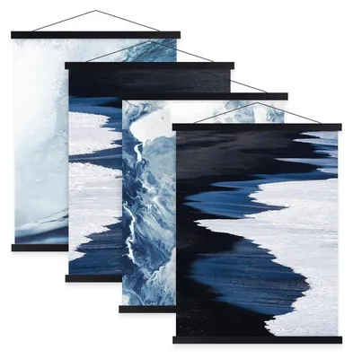 Productafbeelding van Set van 4 A3-posterlijsten, magnetische houten posterhouders, fotolijsten, afbeeldingenlijsten, fotolijsten 30x40, 30x45 (30 cm, zwart, 4 stuks)