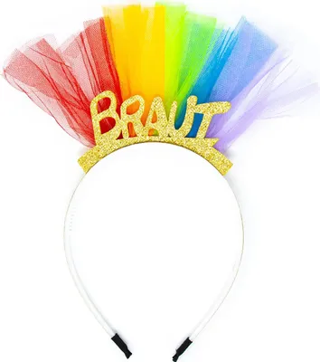 Produktbild von Oblique Unique Haarreif Haarreifen Braut JGA Junggesellinnenabschied mit Glitzereffekt und Tüll bunt Hen Party