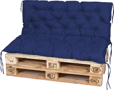 Produktbild von TexDeko Garden Palettenauflage 120x60cm mit Rückenlehne UV-beständig Dunkelblau