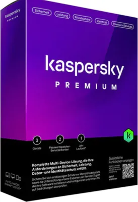 Produktbild von Kaspersky Premium, 1 Lizenz(en), 1 Jahr(e), Voll, Physische Medien