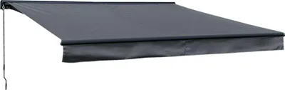 Image de Store banne SAULE 3,95 × 3m avec semi-coffre - Toile anthracite et structure grise