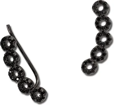 Produktbild von SilberDream Ear Cuff Kreise Zirkonia geschwärzt Ohrklemmen 925 Silber D2GSO425S