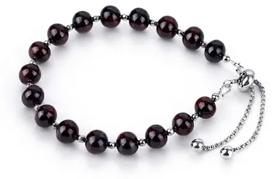 Produktbild von BEYSTON Kirschbernstein-Armband mit facettiertem Hämatit, KI-generiertes Bild