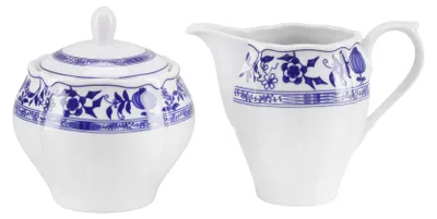 Produktbild von CreaTable, 25336, Flora Zwiebelmuster, Milch und Zucker Set 2-tlg, Porzellan