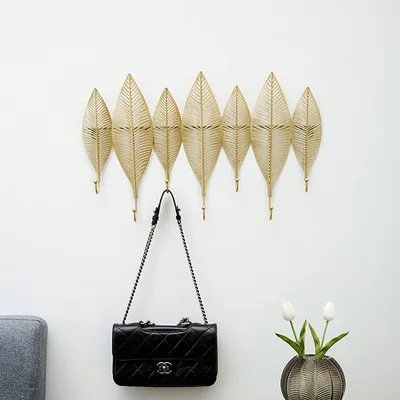Zdjęcie produktu dla Metall Wandgarderobe Garderobenleiste Garderobenhaken Hakenleiste Haczyki na ubrania 65 x 41,5 x 6 cm GOLD