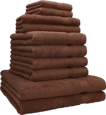 Produktbild von Betz 10-tlg. Handtuch-Set PREMIUM CLASSIC 2 Duschtücher 4 Handtücher 2 Gästetücher 2 Seiftücher  Farbe: nuss