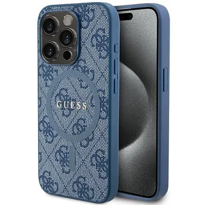 Image de Guess Guhmp15Lg4Gfrb Iphone 15 Pro 6.1 Niebieski/Bleu Hardcase 4G Collection Leather Metal Logo Magsafe
