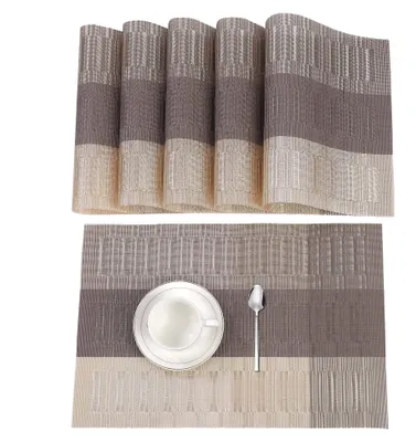 Platzset-Set, 6 Stück, waschbar, rutschfest, hitzebeständig, 45x30 cm