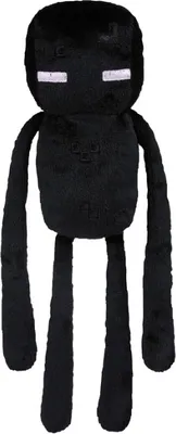 A plush toy of a Minecraft Enderman character.