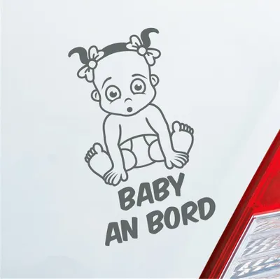Produktbild von Auto Aufkleber Baby an Bord on Tour Süß 17x28 cm Grau Sticker Heckscheibenaufkleber